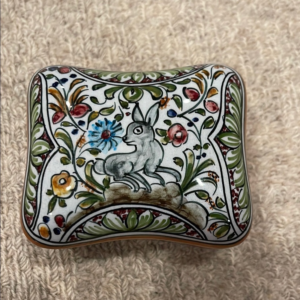 Ceramic hand painted decorative box.  New with tags.